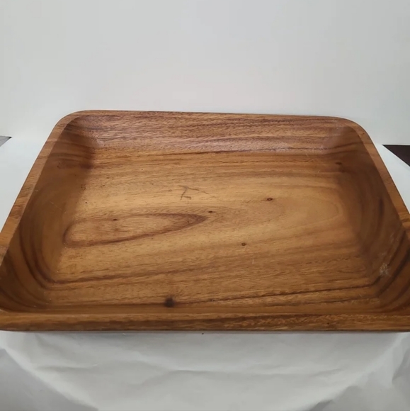 Solid Mango Wood Carved Tray - Picture 1 of 6